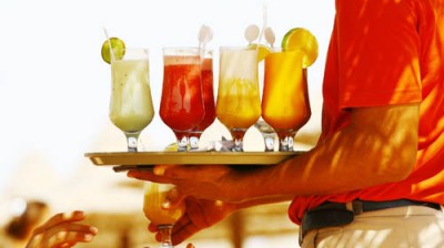 waiter serving coctails waiter serving coctails
