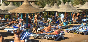 Hurghada sunbathing at beach