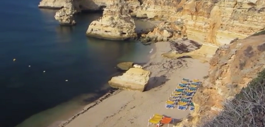 Top view of the Praia Da Marinha beach Top view of the Praia Da Marinha beach