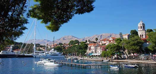 Cavtat harbour Cavtat old town. Croatia.