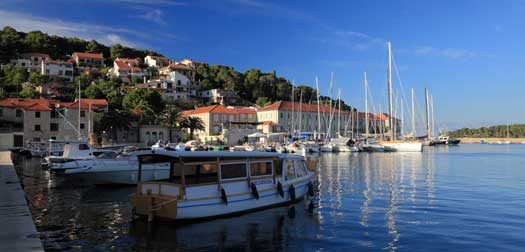 Harbor in the city of Jelsa, the island Hvar, Croatia