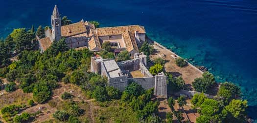 Medieval monastery on the island Lopud Medieval monastery on the island Lopud in Dubrovnik archipelago.