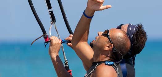 Learning how to kite surf