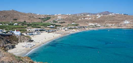 Kalo Livadi beach in Mykonos island Kalo Livadi beach in Mykonos, Cyclades, Greece