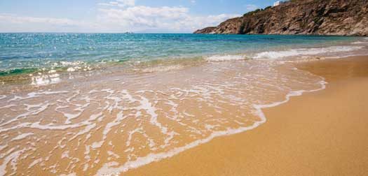 Kalo Livadi beach in Mykonos