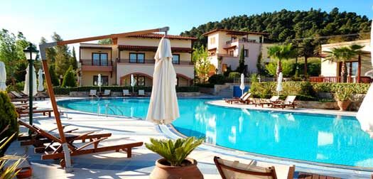 Swimming pool at the modern luxury hotel, Halkidiki, Greece