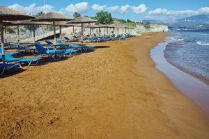 beach with sunbeds