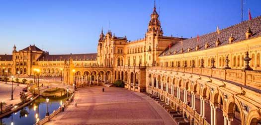seville, spain at spanish square (plaza de espa–a). seville, spain at spanish square (plaza de espa–a).