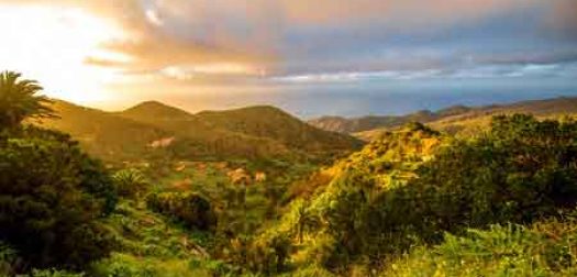 la-gomera-view beautiful landscape view on the western part of la gomera island on the sunset