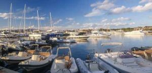 porto rotondo harbour in sardinia, costa smeralda, italy