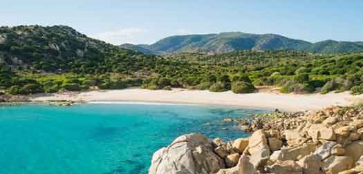 cala cipolla beach in chia, sardinia, italy cala cipolla beach in chia, sardinia, italy
